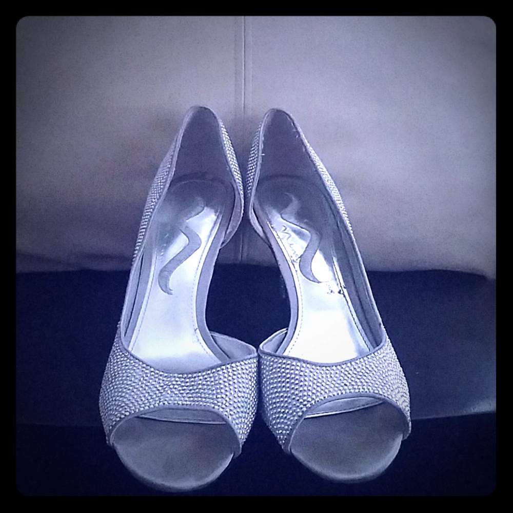 Fun Silver Studded Party Heels